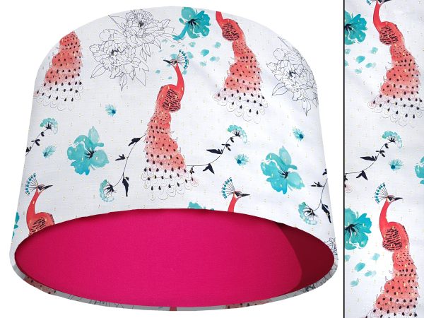 Pink Peacock Light Shade Pink, Modern Country Lampshade