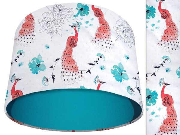 Pink Peacock Light Shade Teal, Modern Country Lampshade