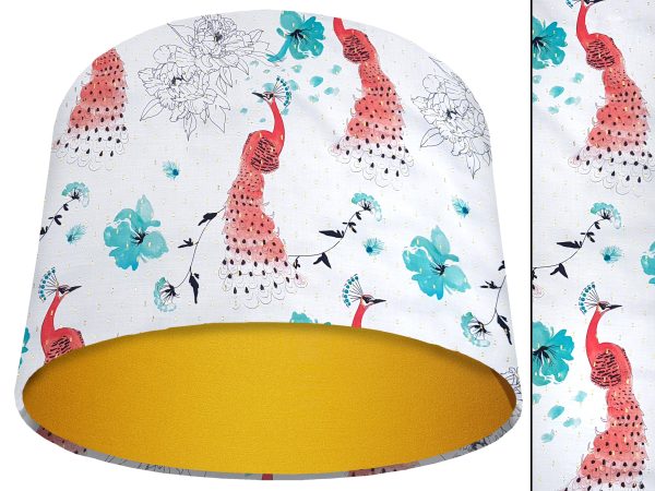 Pink Peacock Light Shade Yellow, Modern Country Lampshade