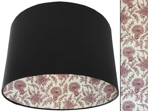 Red Thistle Lampshade Black, Classic Country Home Interior