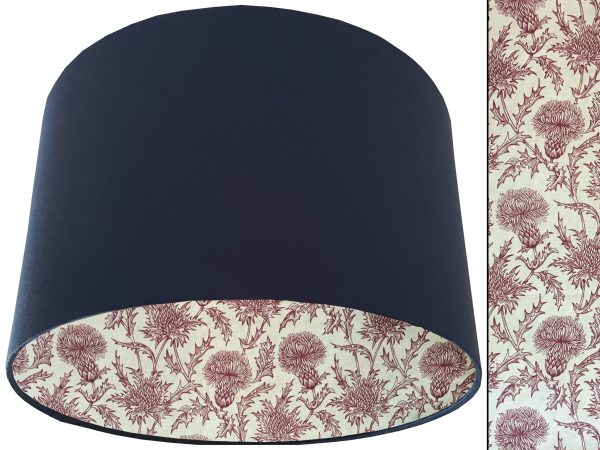 Red Thistle Lampshade Blue, Classic Country Home Interior