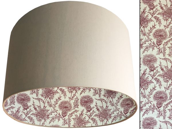 Red Thistle Lampshade Cream, Classic Country Home Interior
