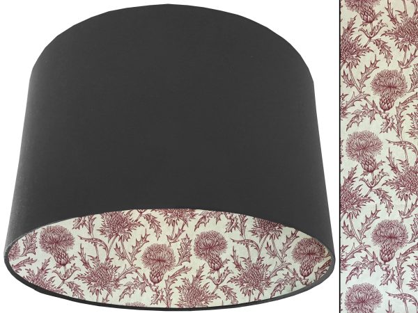 Red Thistle Lampshade Dark Grey, Classic Country Home Interior