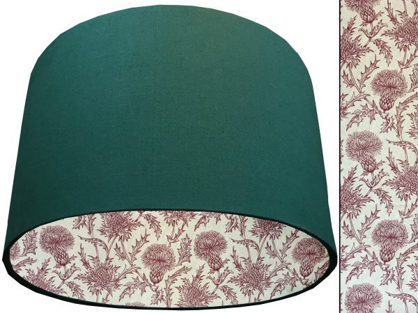 Red Thistle Lampshade Green, Classic Country Home Interior