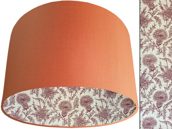Red Thistle Lampshade Orange, Classic Country Home Interior