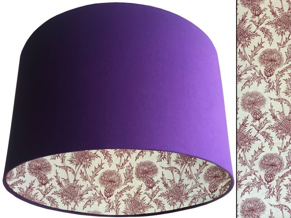 Red Thistle Lampshade Purple, Classic Country Home Interior
