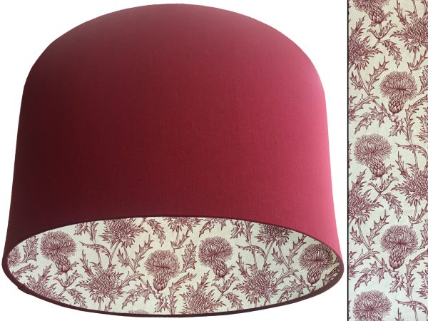 Red Thistle Lampshade Red, Classic Country Home Interior
