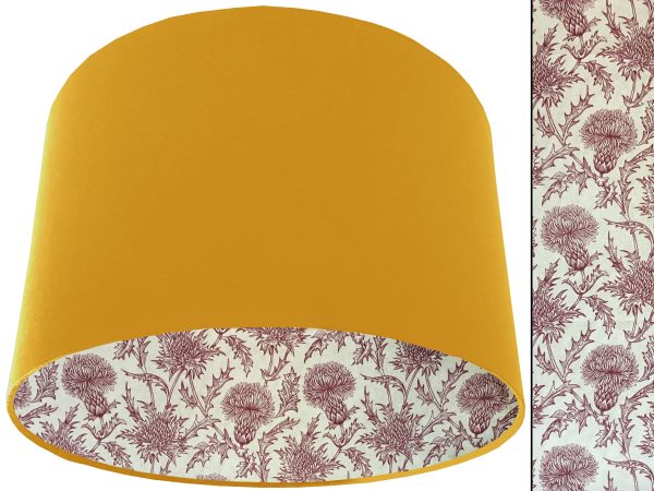 Red Thistle Lampshade Yellow, Classic Country Home Interior