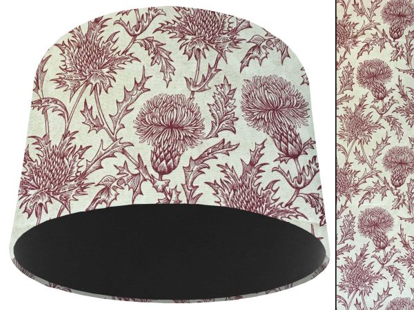 Red Thistle Light Shade Black, Scottish Thistle Lampshade