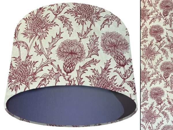 Red Thistle Light Shade Blue, Scottish Thistle Lampshade