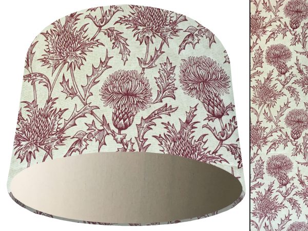 Red Thistle Light Shade Cream, Scottish Thistle Lampshade