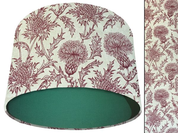 Red Thistle Light Shade Green, Scottish Thistle Lampshade