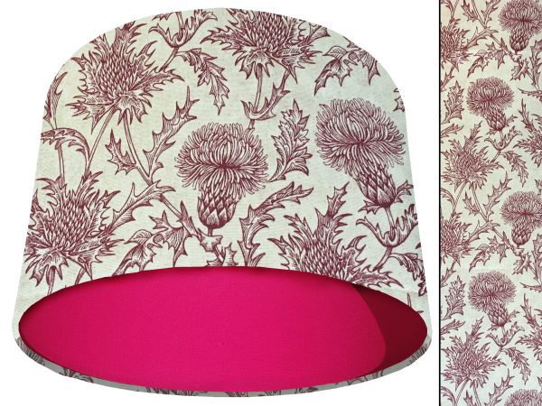 Red Thistle Light Shade Pink, Scottish Thistle Lampshade