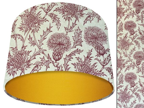 Red Thistle Light Shade Yellow, Scottish Thistle Lampshade