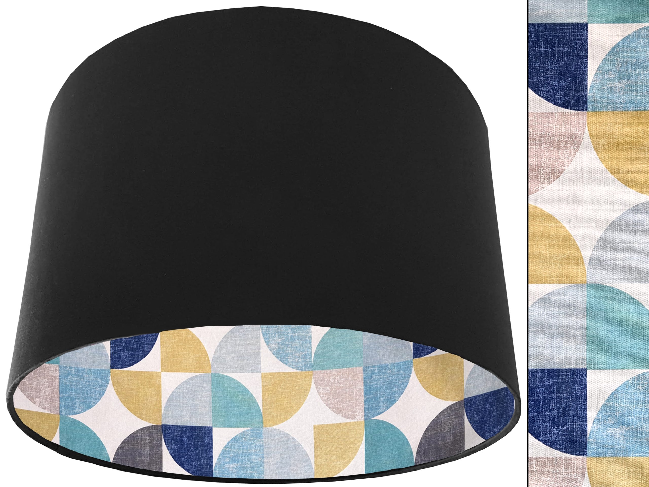 Spiral Capri Blue Lampshade Black, Retro Home Light Shade