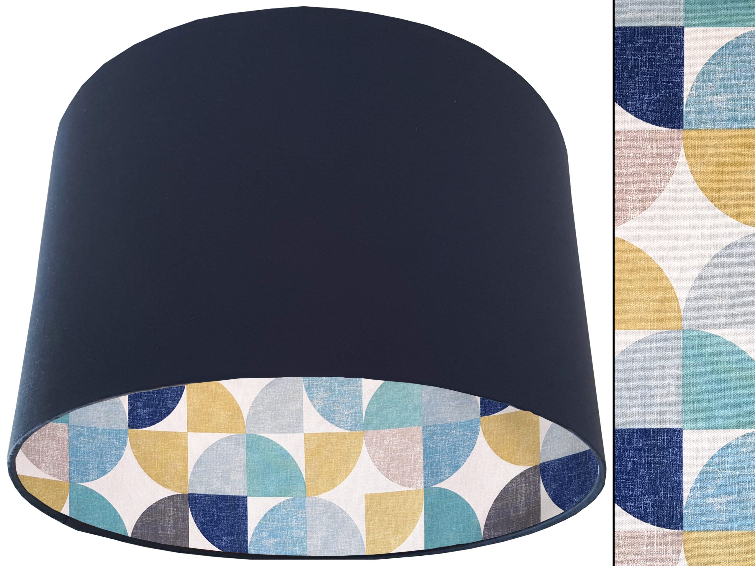 Spiral Capri Blue Lampshade Blue, Retro Home Light Shade