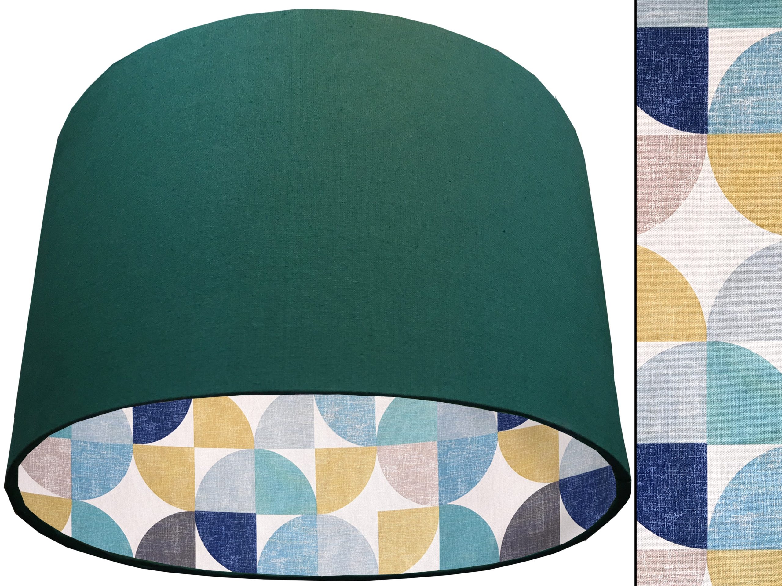 Spiral Capri Blue Lampshade Green, Retro Home Light Shade