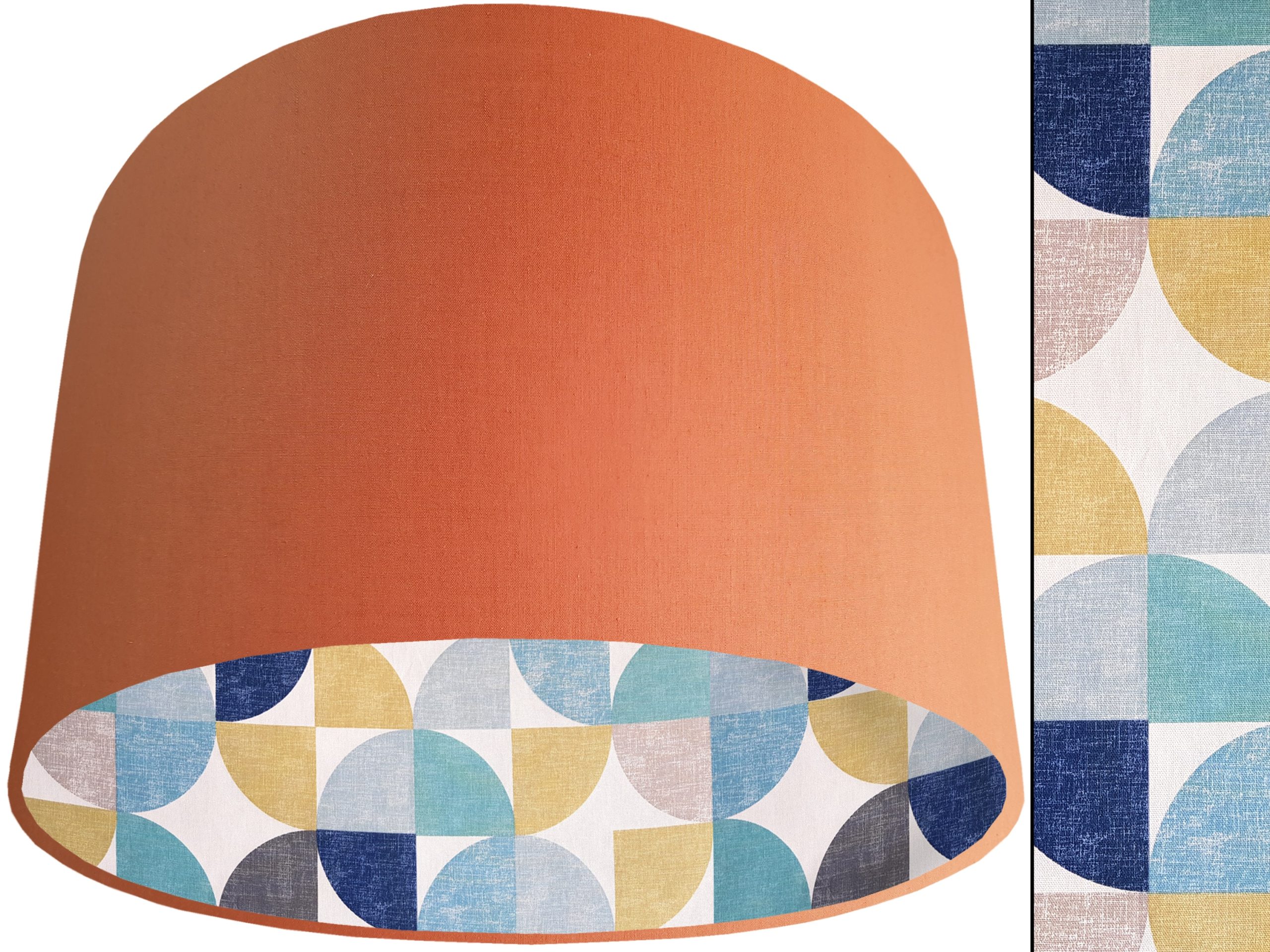Spiral Capri Blue Lampshade Orange, Retro Home Light Shade