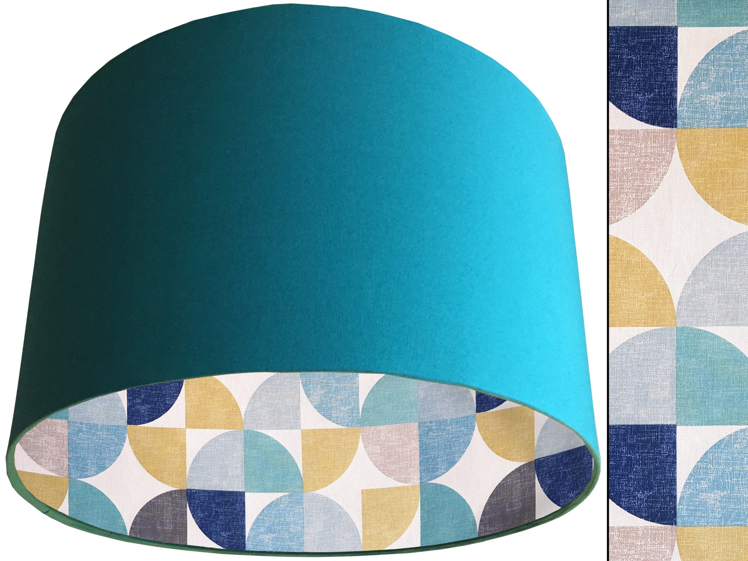 Spiral Capri Blue Lampshade Teal, Retro Home Light Shade