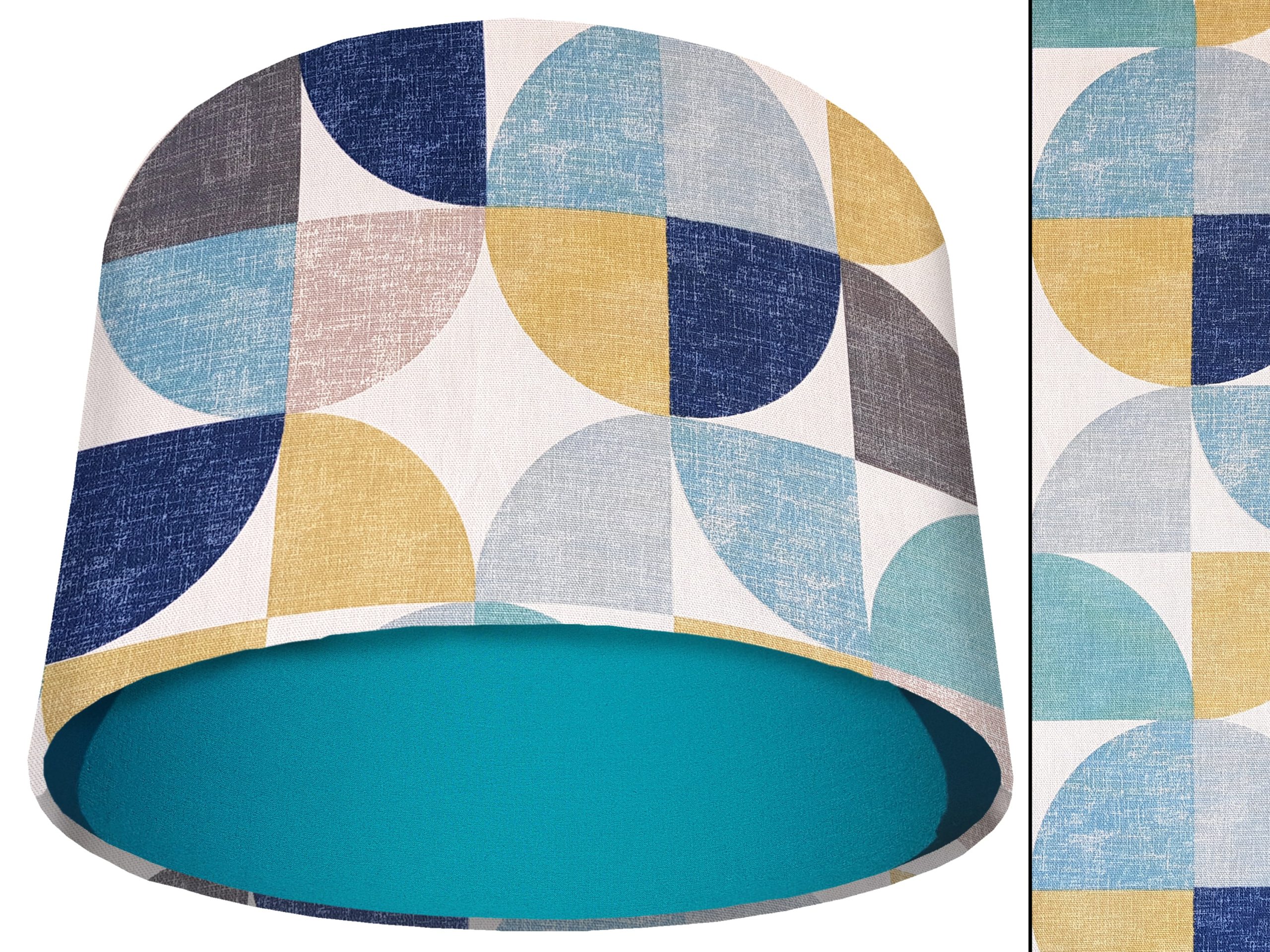 Spiral Capri Blue Light Shade Teal, Geometric Lampshade