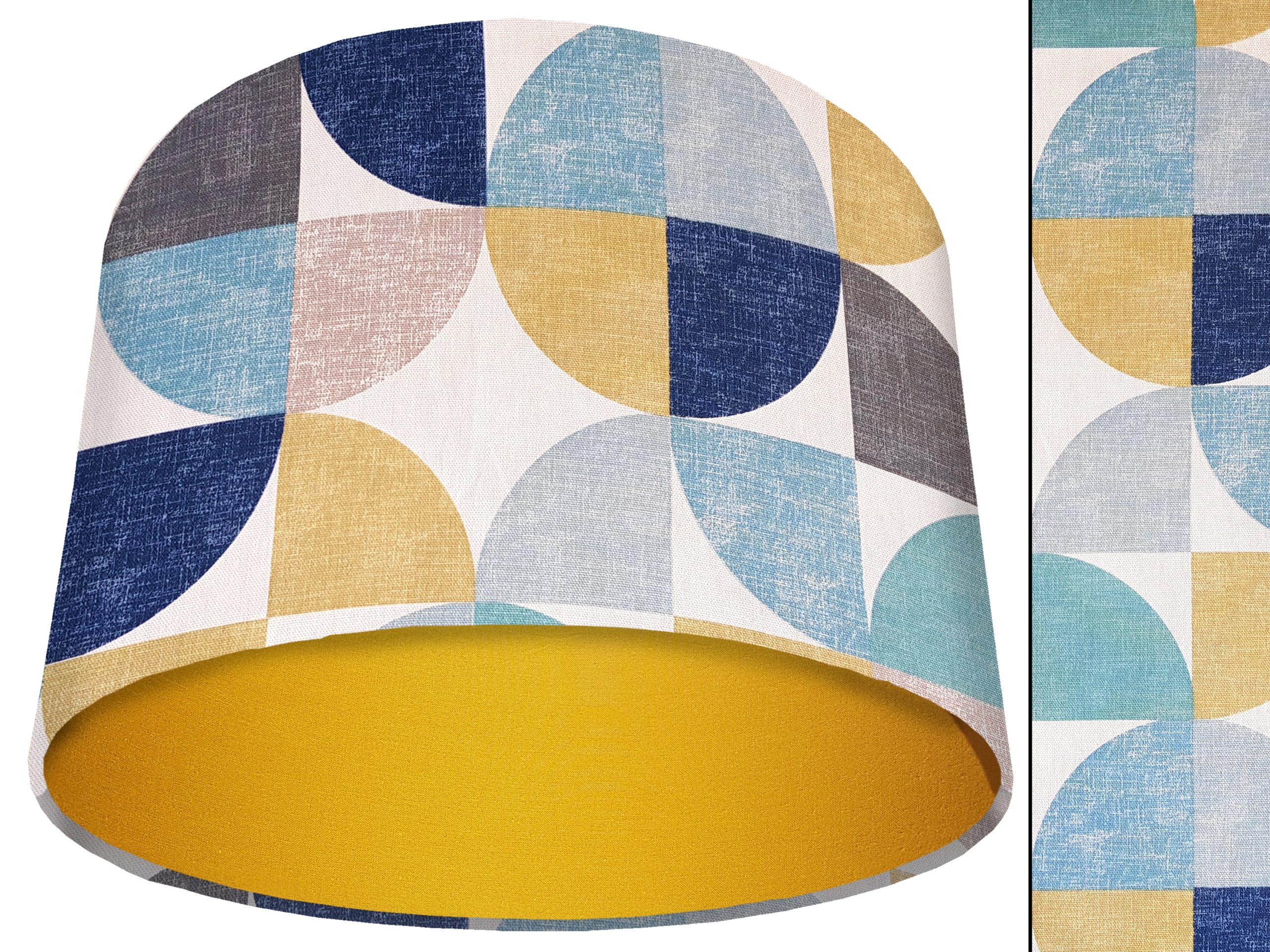 Spiral Capri Blue Light Shade yellow, Geometric Lampshade