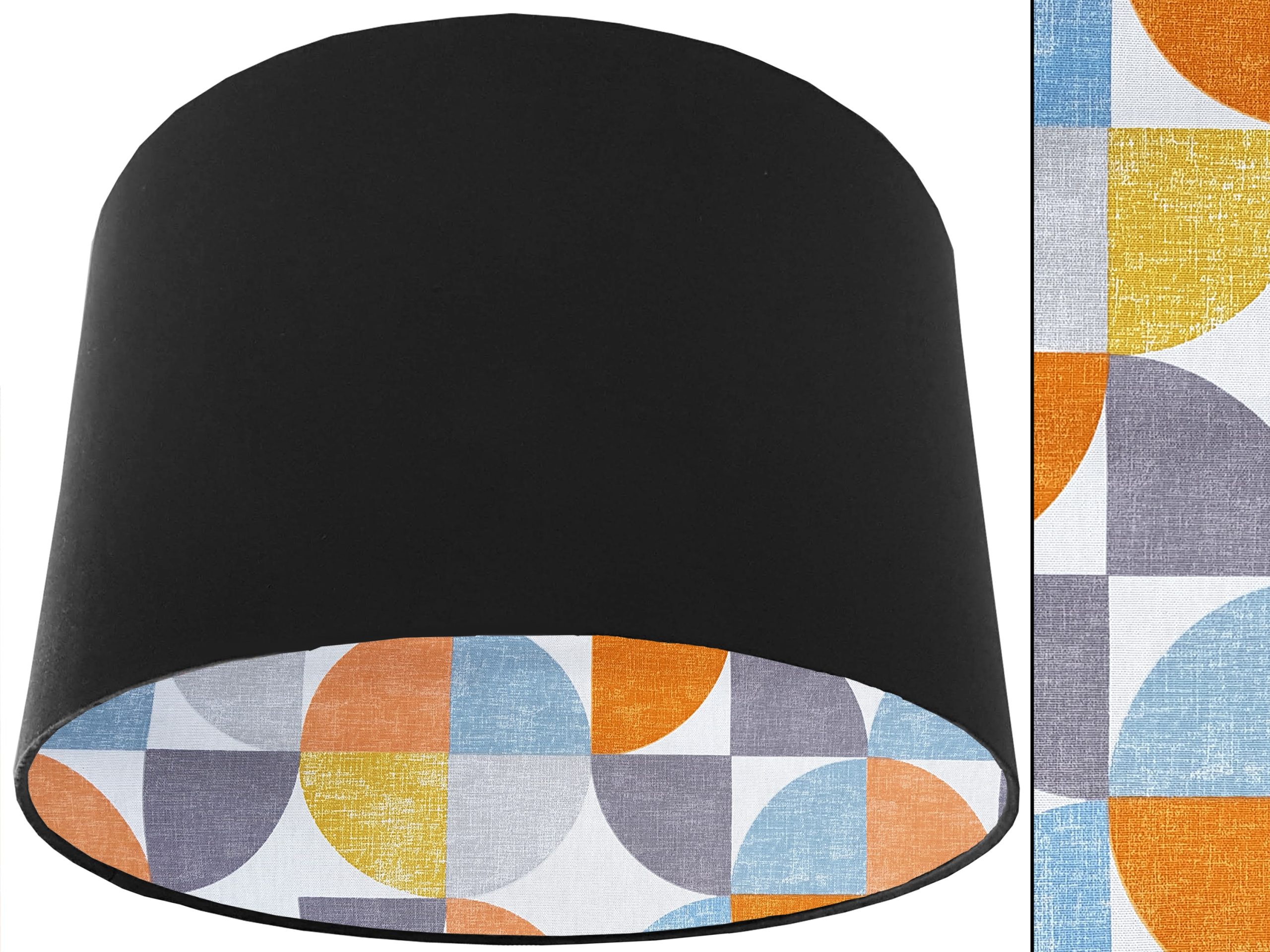 Spiral Capri Orange Lampshade Black, Retro Light Shade