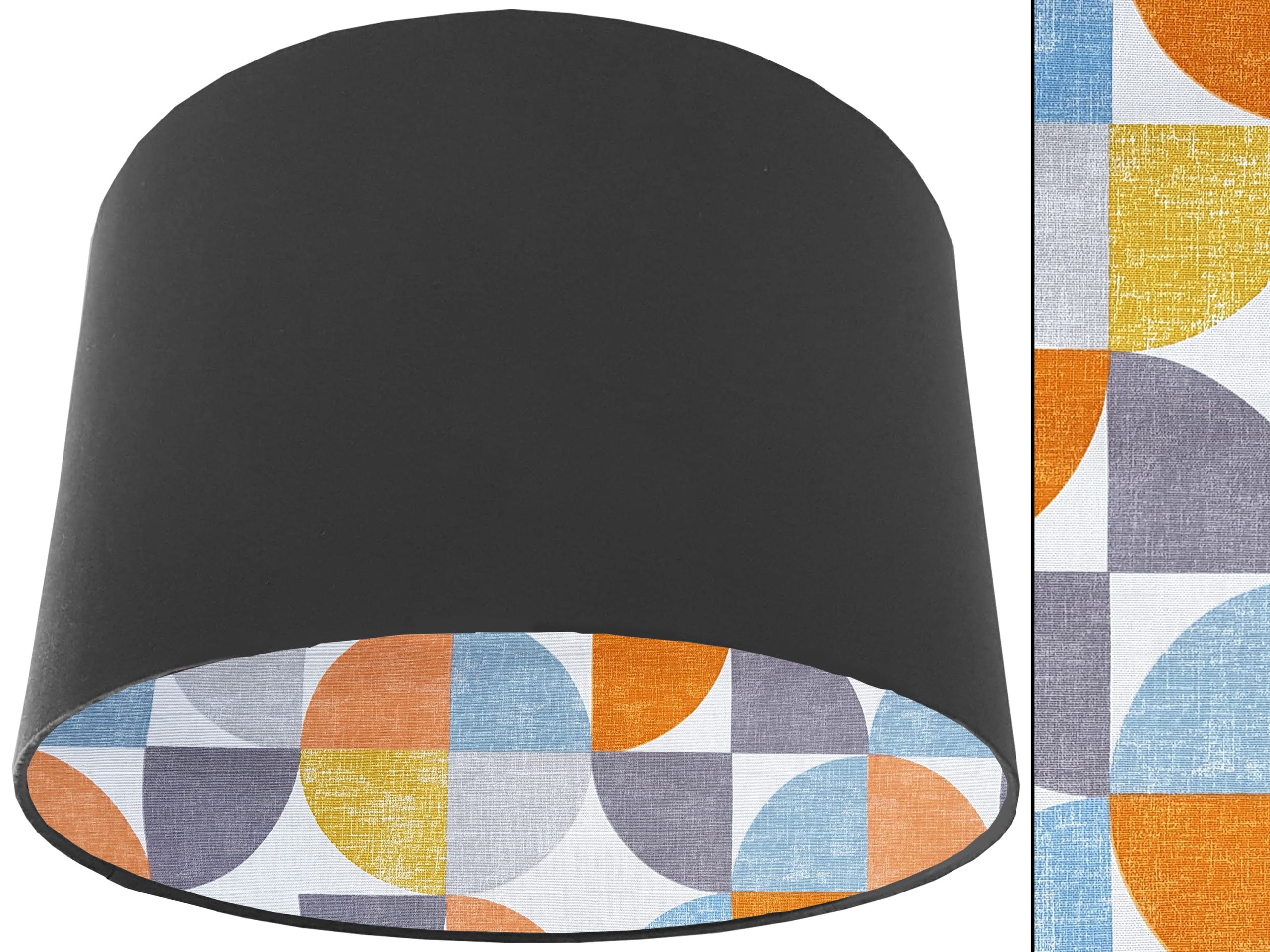 Spiral Capri Orange Lampshade Dark Grey, Retro Light Shade