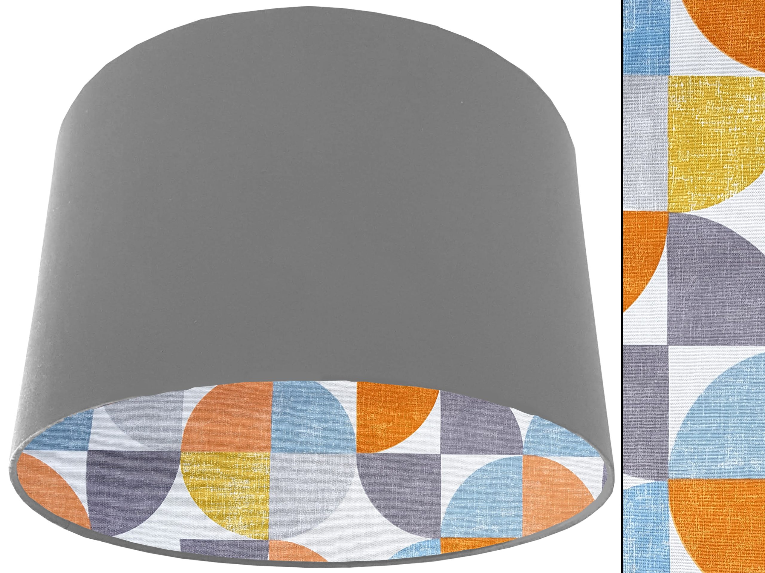 Spiral Capri Orange Lampshade Light Grey, Retro Light Shade