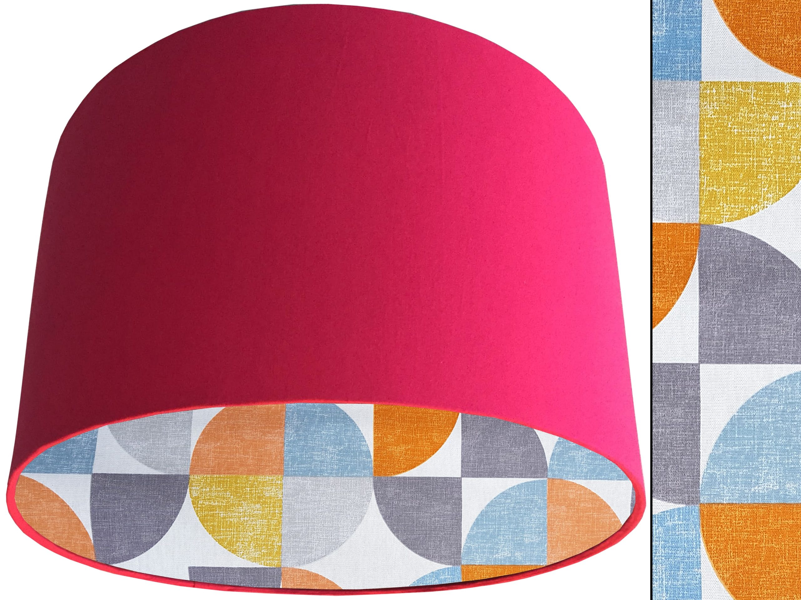 Spiral Capri Orange Lampshade Pink, Retro Light Shade