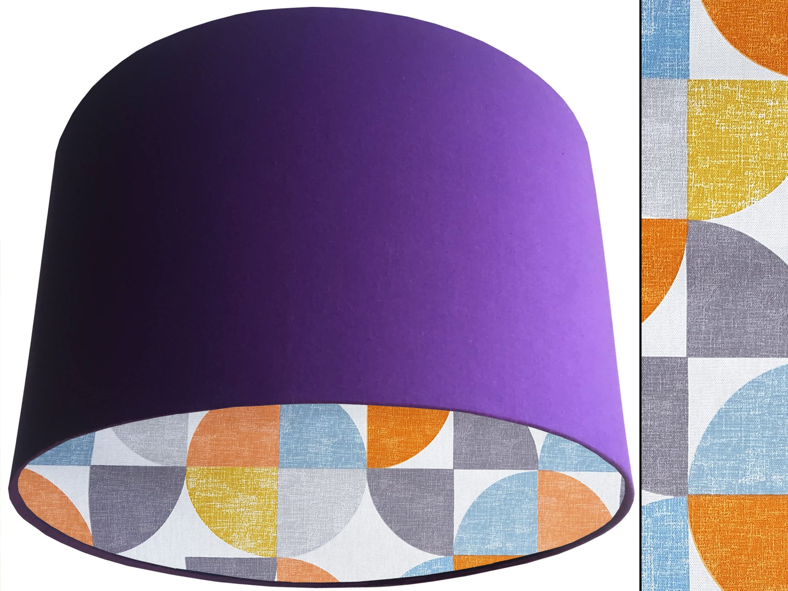 Spiral Capri Orange Lampshade Purple, Retro Light Shade