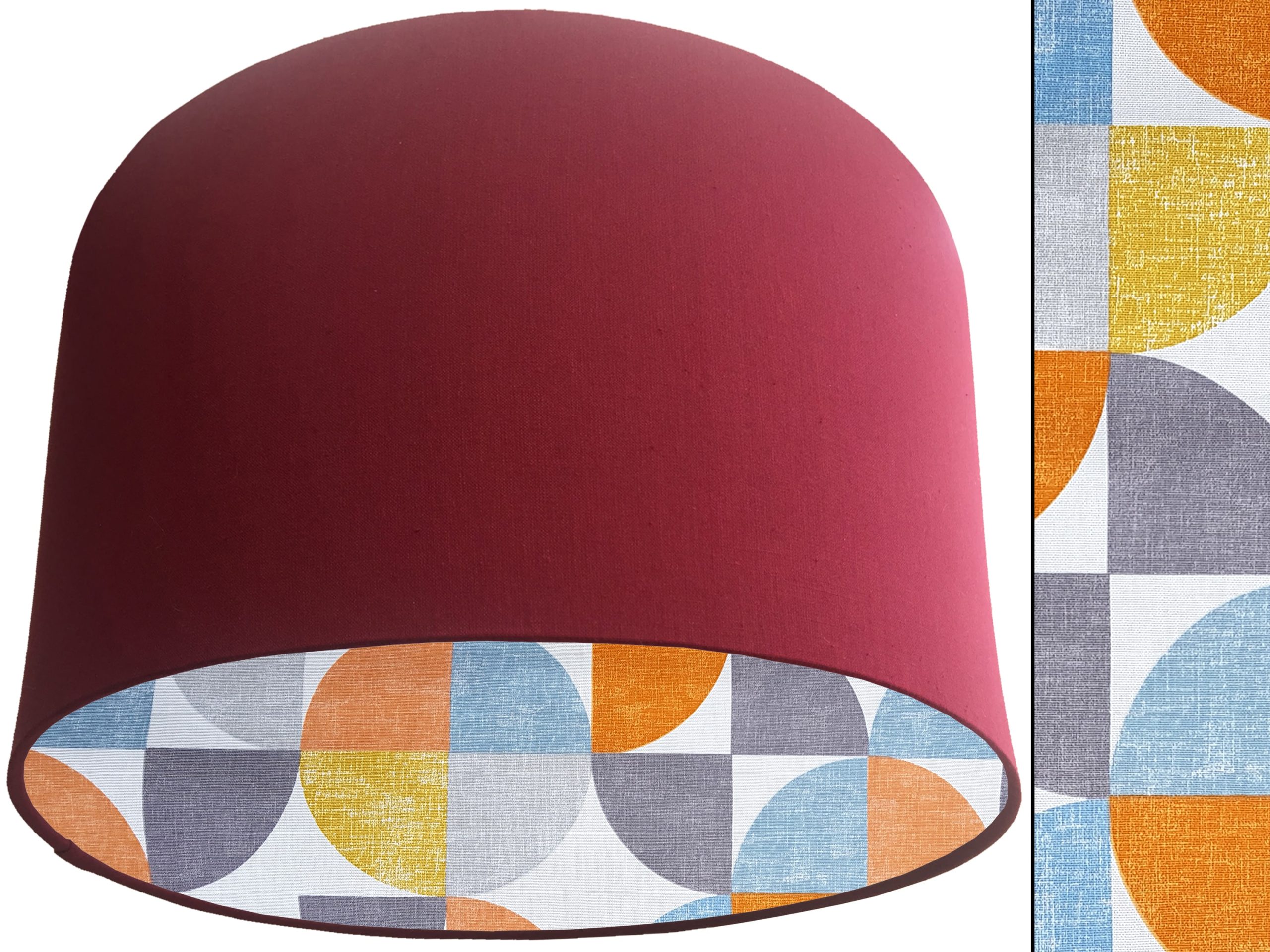 Spiral Capri Orange Lampshade Red, Retro Light Shade