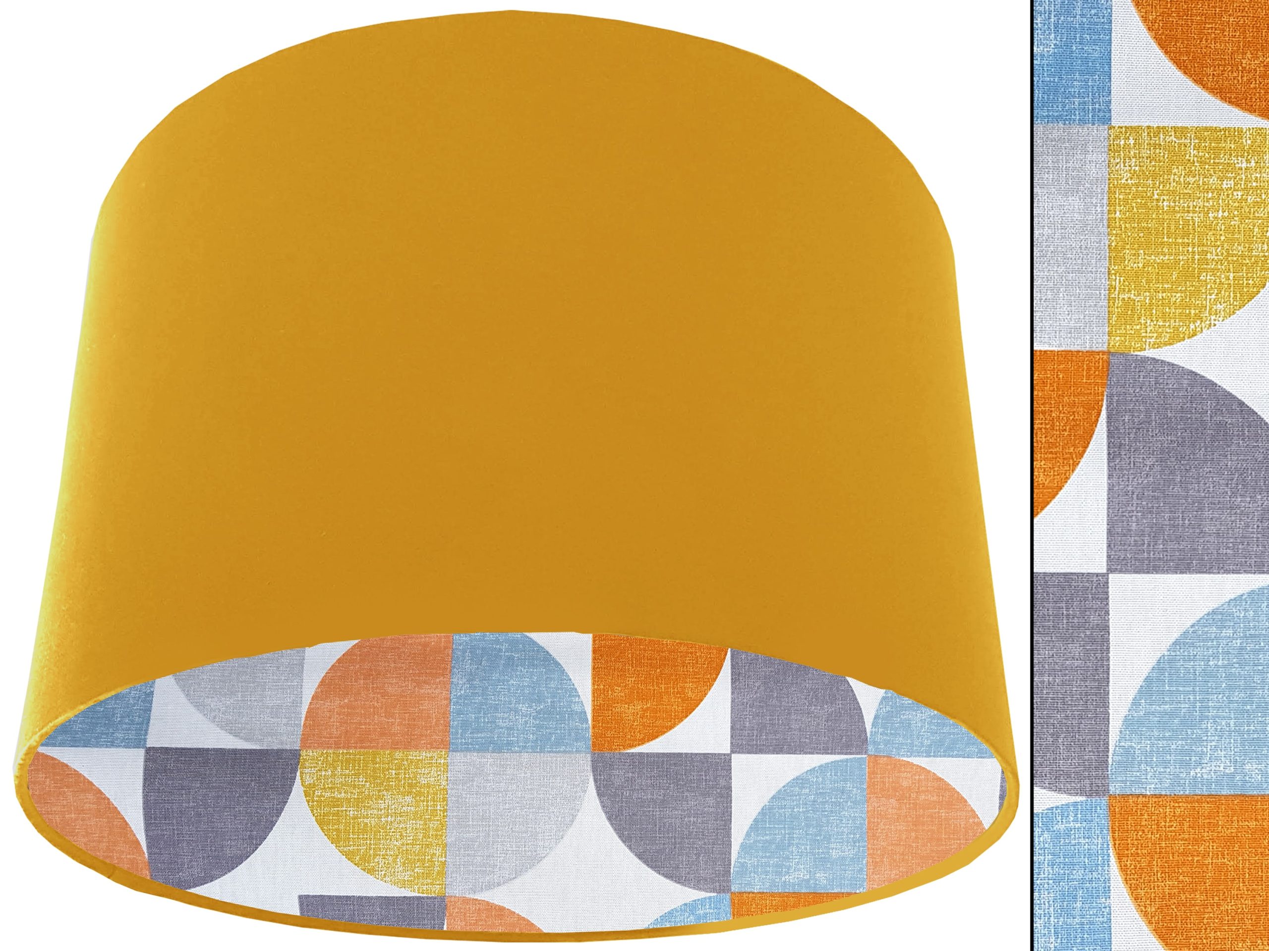 Spiral Capri Orange Lampshade Yellow, Retro Light Shade