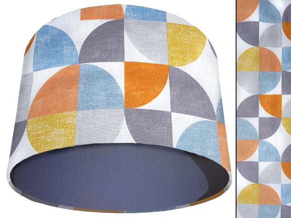 Spiral Capri Orange Light Shade Blue, Geometric Lamp