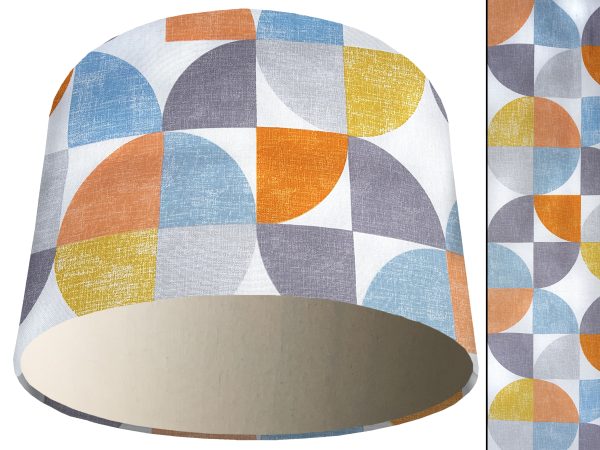 Spiral Capri Orange Light Shade Cream, Geometric Lamp