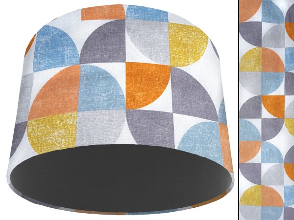 Spiral Capri Orange Light Shade Dark Grey, Geometric Lamp