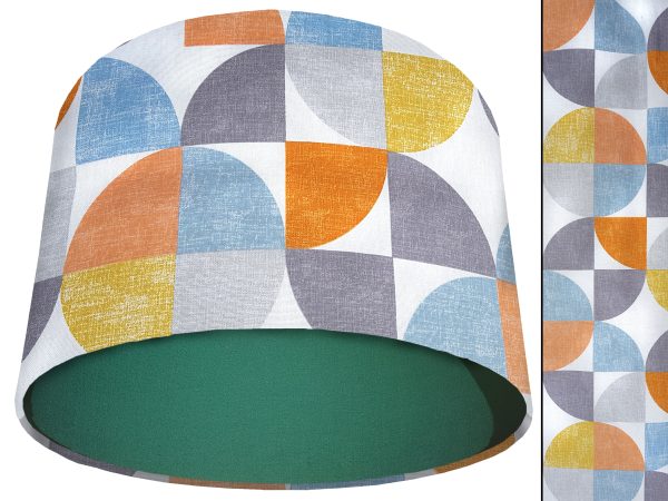 Spiral Capri Orange Light Shade Green, Geometric Lamp