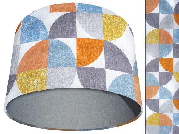 Spiral Capri Orange Light Shade Light Grey, Geometric Lamp