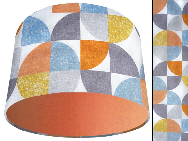 Spiral Capri Orange Light Shade Orange, Geometric Lamp