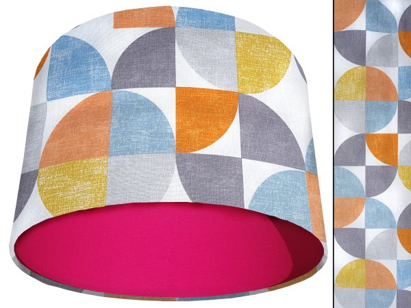 Spiral Capri Orange Light Shade Pink, Geometric Lamp
