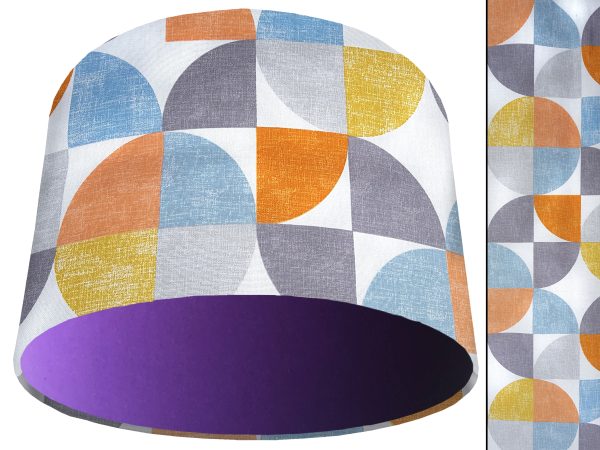 Spiral Capri Orange Light Shade Purple, Geometric Lamp