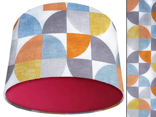 Spiral Capri Orange Light Shade Red, Geometric Lamp