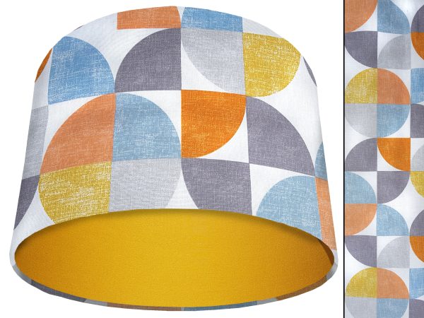 Spiral Capri Orange Light Shade Yellow, Geometric Lamp