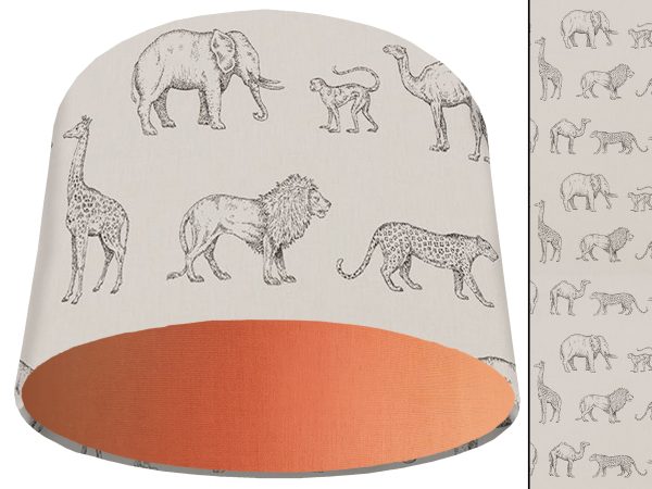 Savannah Animals Light Shade Orange, African Lampshade
