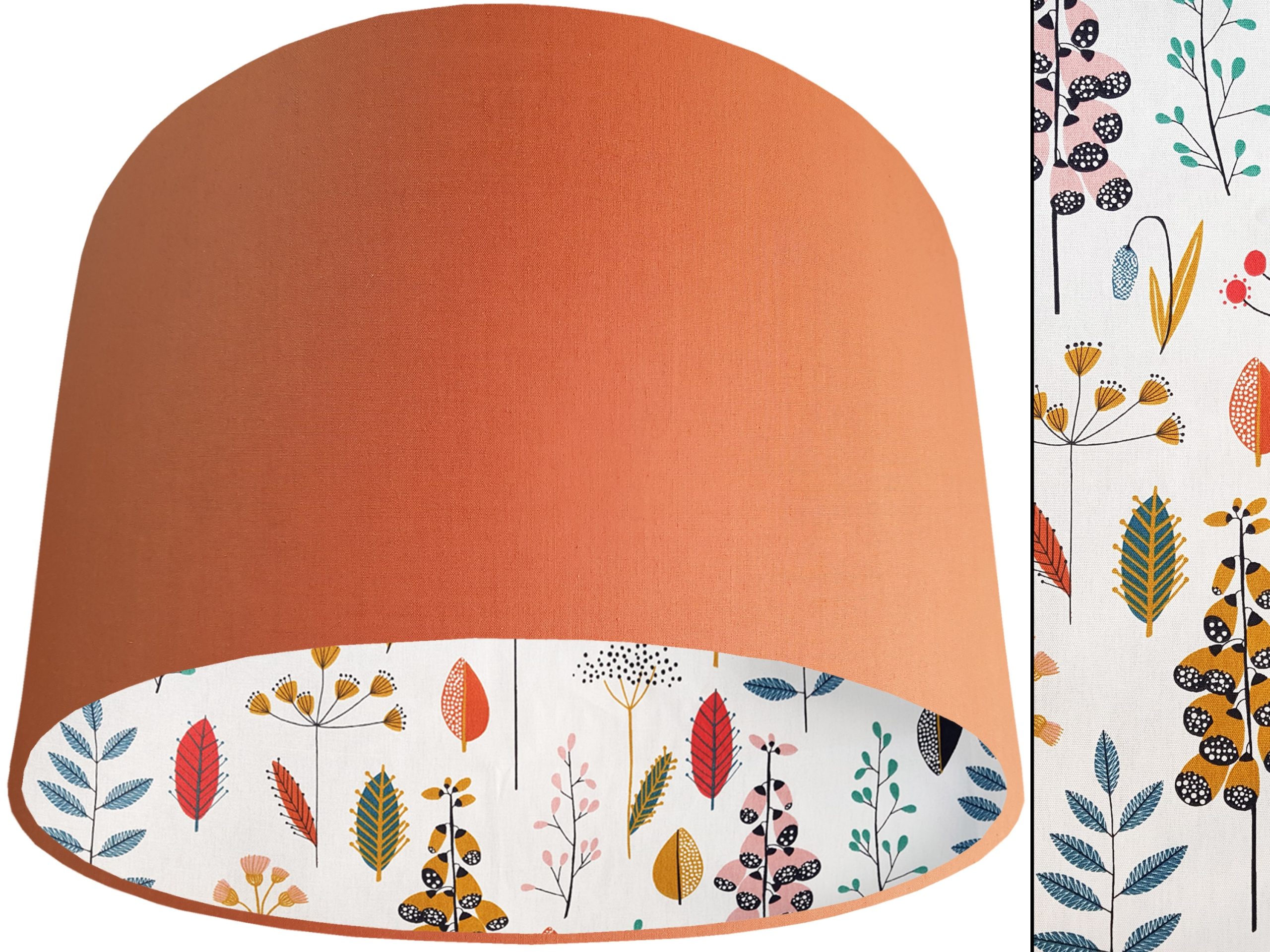 Scandi Flowers Lampshade Orange, Stylish Modern Home Light