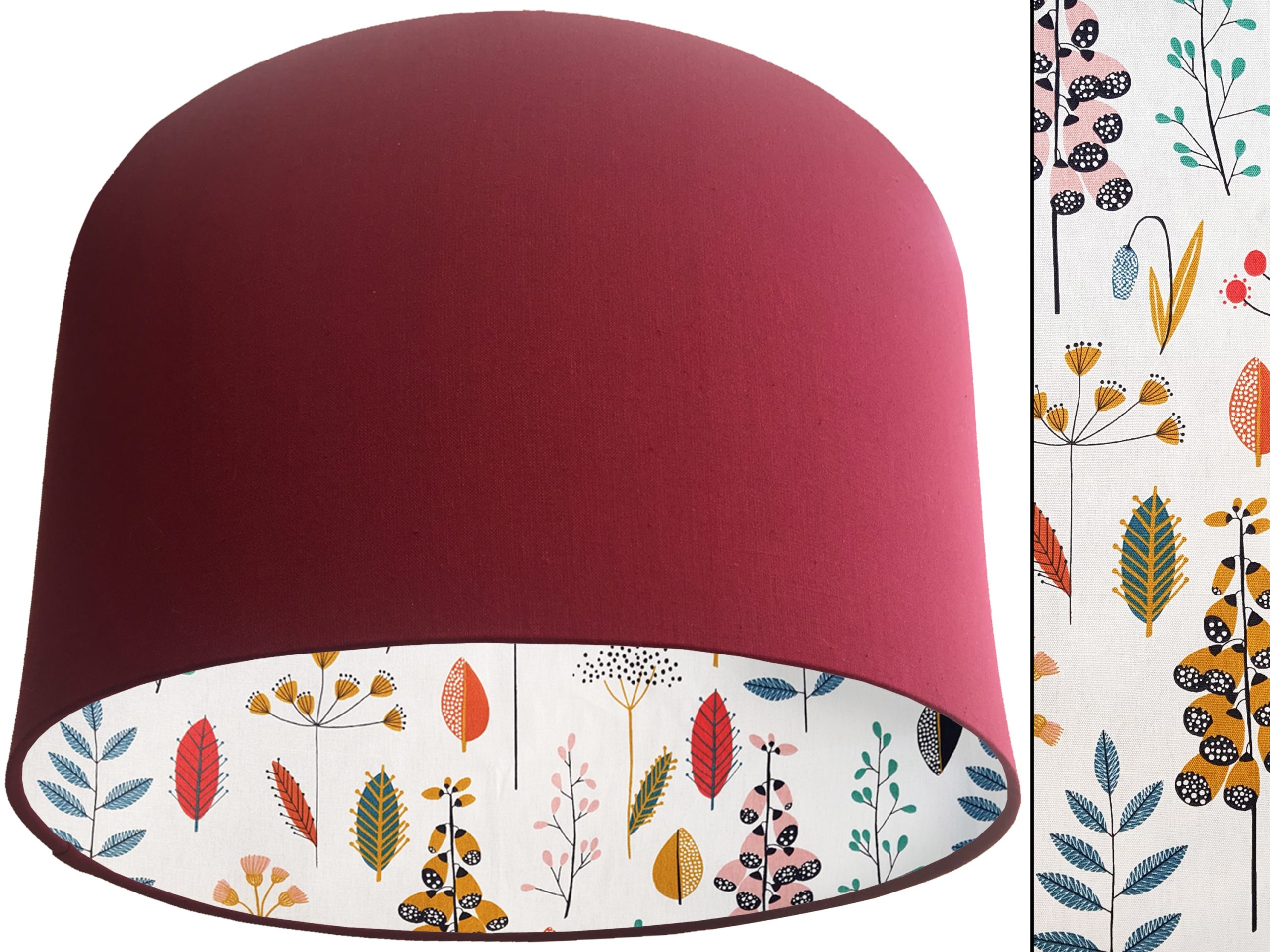 Scandi Flowers Lampshade Red, Stylish Modern Home Light