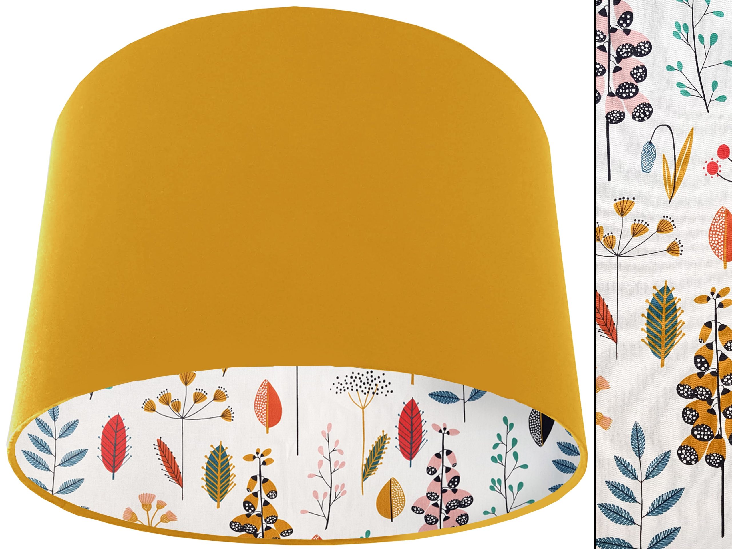 Scandi Flowers Lampshade Yellow, Stylish Modern Home Light
