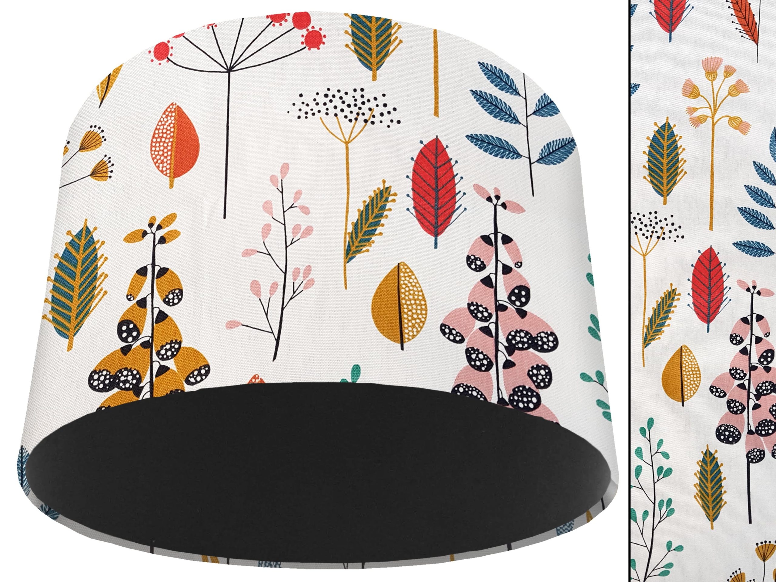 Scandi Flowers Light Shade Black, Modern Scandinavian