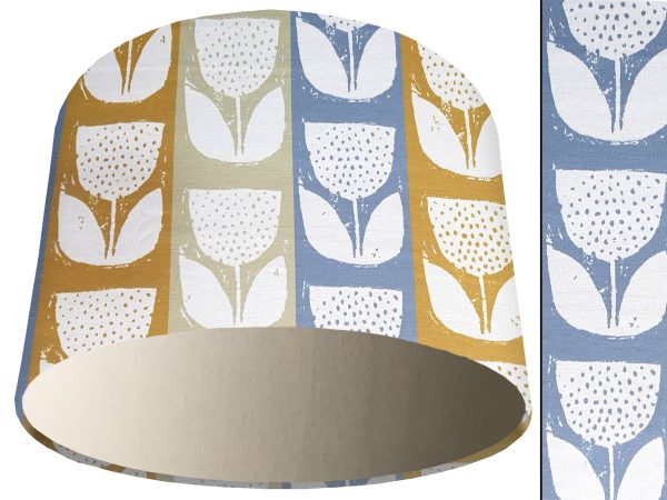 Scandi Flowers Striped Light Shade Cream