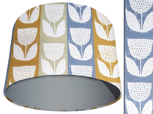 Scandi Flowers Striped Light Shade Light Grey