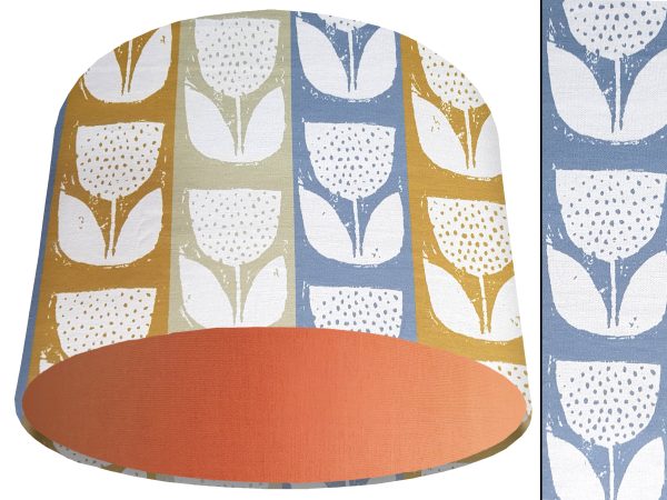 Scandi Flowers Striped Light Shade Orange